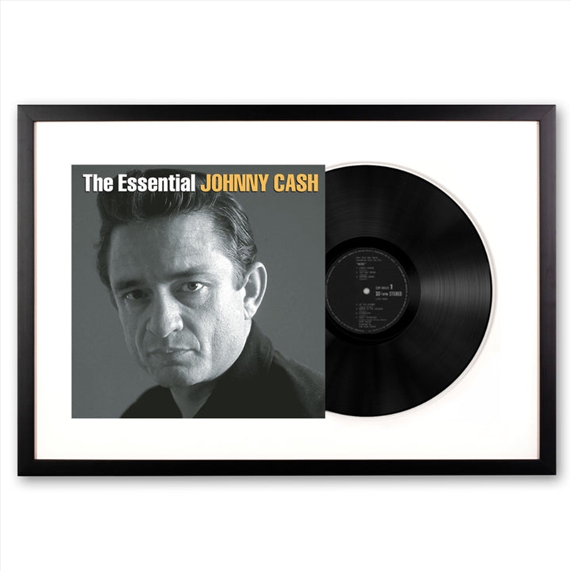 Framed Johnny Cash the Essential Johnny Cash Vinyl Album Art/Product Detail/Decor