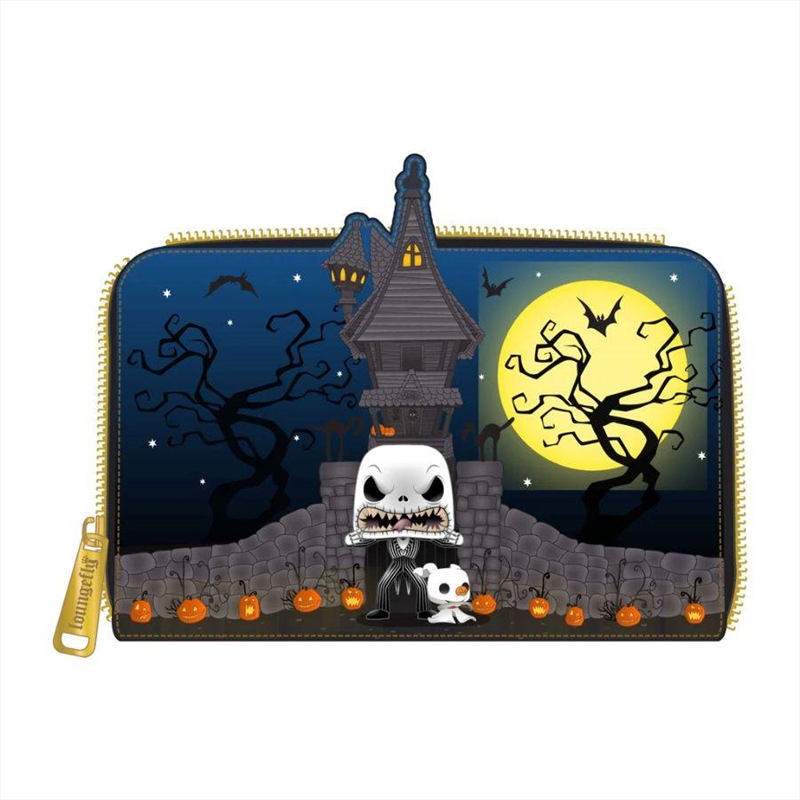 Loungefly Nightmare Before Christmas - Jack Skellington House Pop! Glow Zip Purse/Product Detail/Wallets