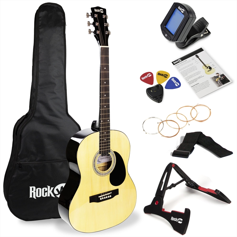 RockJam Acoustic Guitar Super kit Includes Stand, Gig Bag, Tuner, Picks, Plectrum Holder, Spare Stri/Product Detail/String Instruments