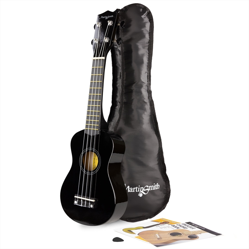Martin Smith Soprano Ukulele with Ukulele Bag & Chord Book - Black/Product Detail/String Instruments