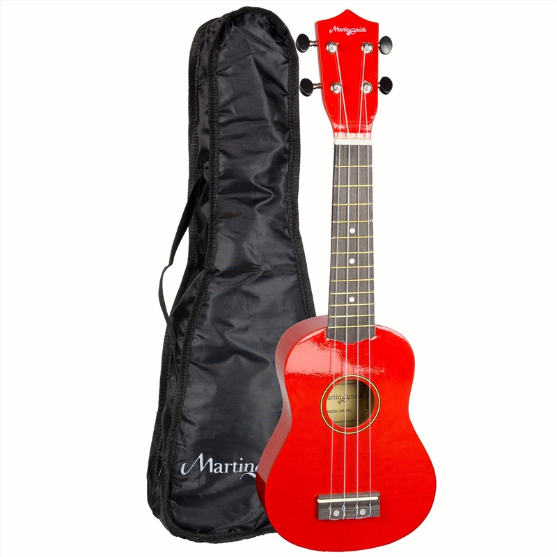 Martin Smith Soprano Ukulele with Ukulele Bag & Chord Book - Red/Product Detail/String Instruments