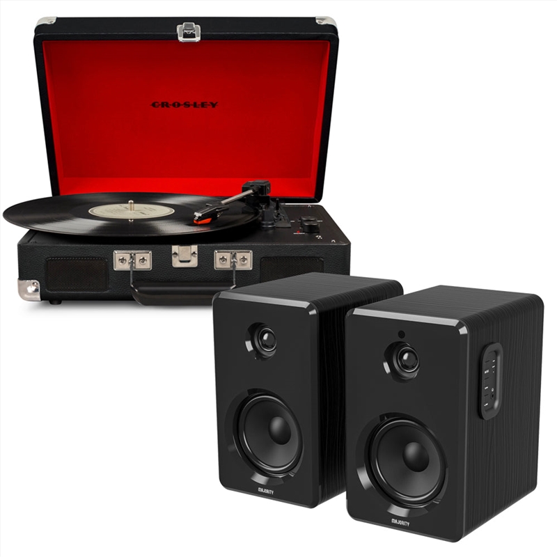 Crosley Cruiser Bluetooth Portable Turntable - Black + Bundled Majority D40 Bluetooth Speakers/Product Detail/Turntables