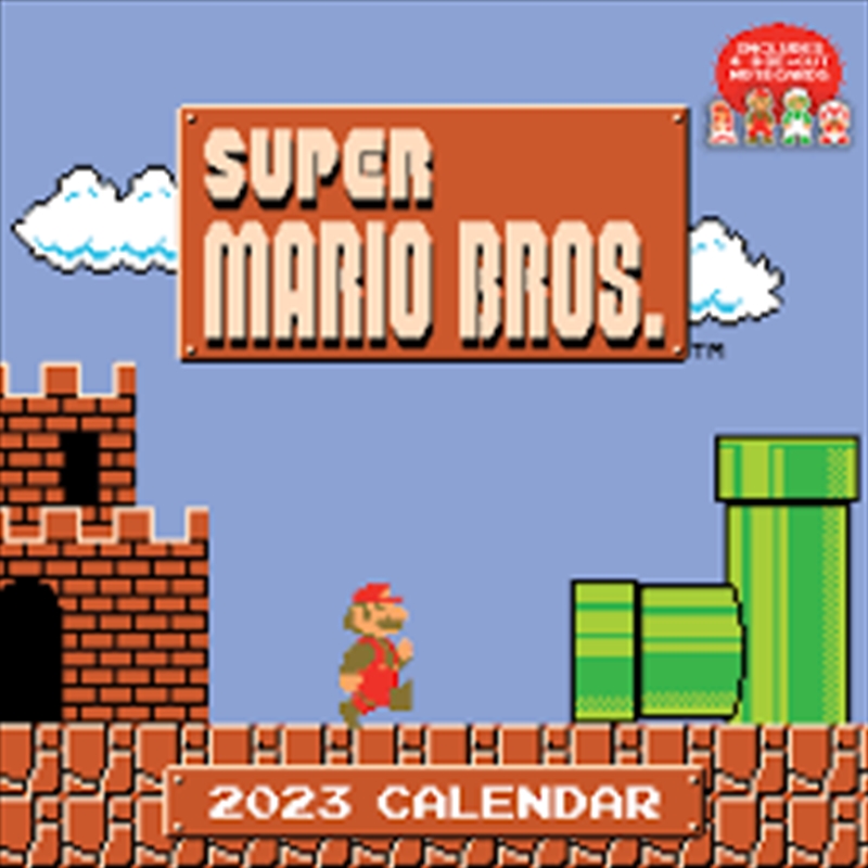 Super Mario Bros. 8-Bit Retro 2023 Wall Calendar with Bonus Diecut Notecards/Product Detail/Calendars & Diaries