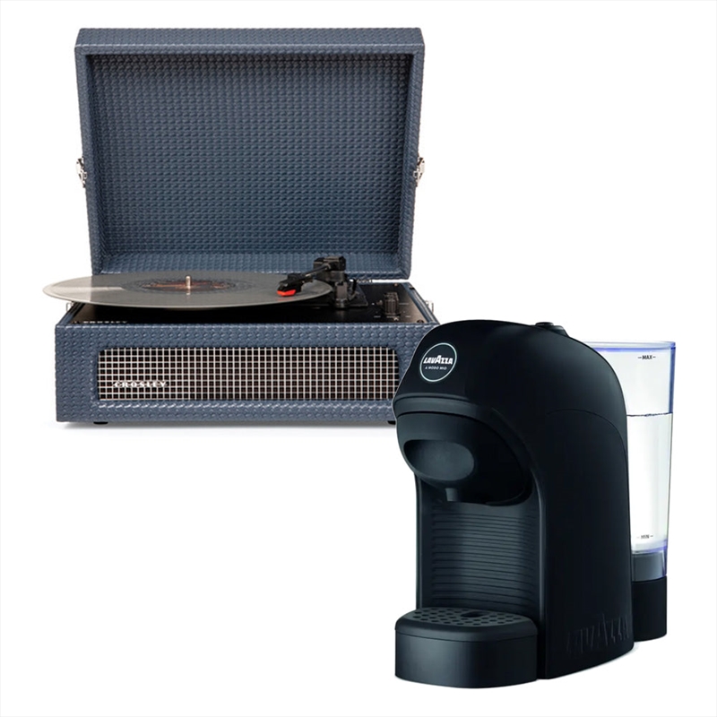 Crosley Voyager Bluetooth Portable Turntable + Lavazza Tiny Coffee Machine - Navy | Hardware Electrical