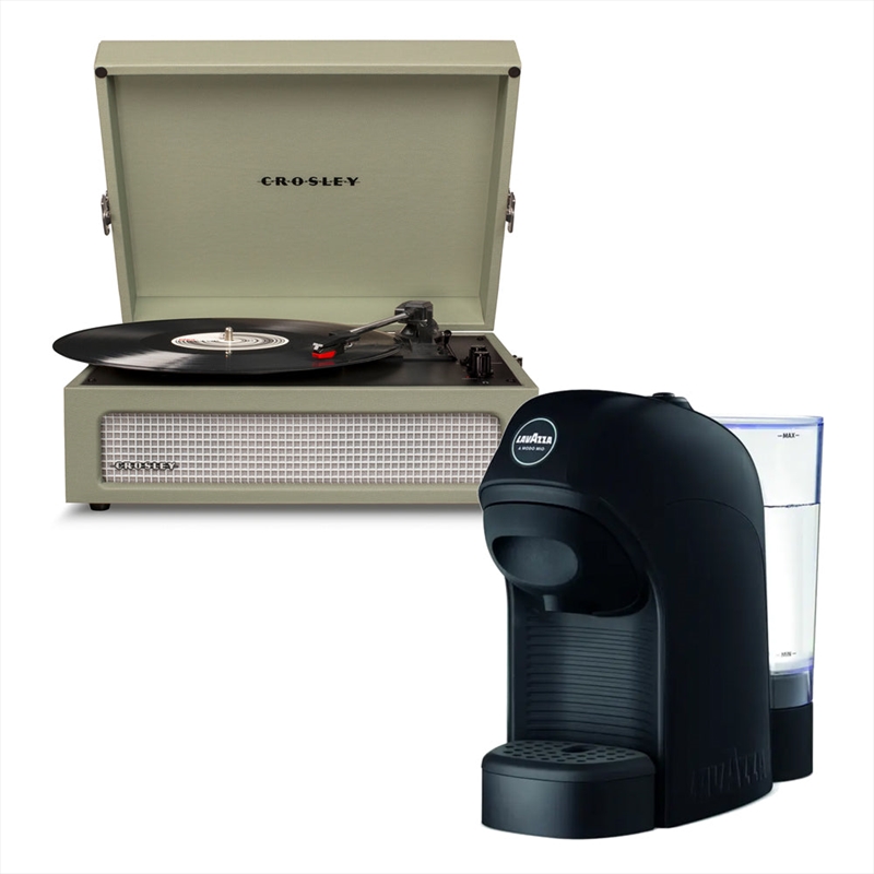 Crosley Voyager Bluetooth Portable Turntable + Lavazza Tiny Coffee Machine - Sage | Hardware Electrical