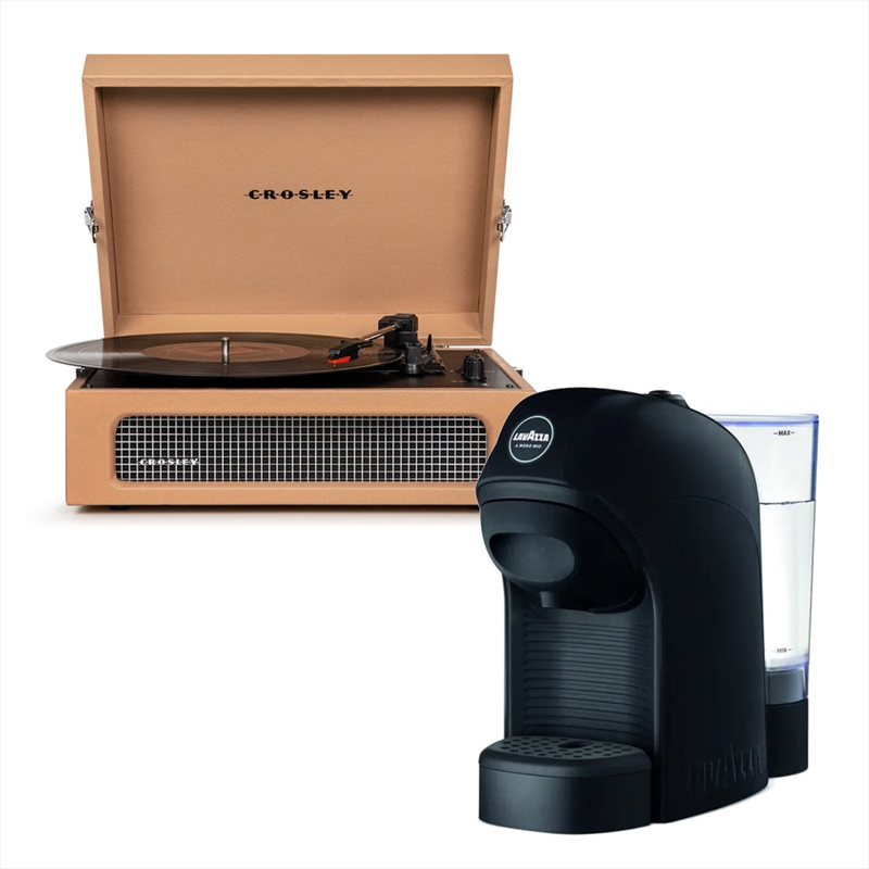 Crosley Voyager Bluetooth Portable Turntable + Lavazza Tiny Coffee Machine - Tan | Hardware Electrical