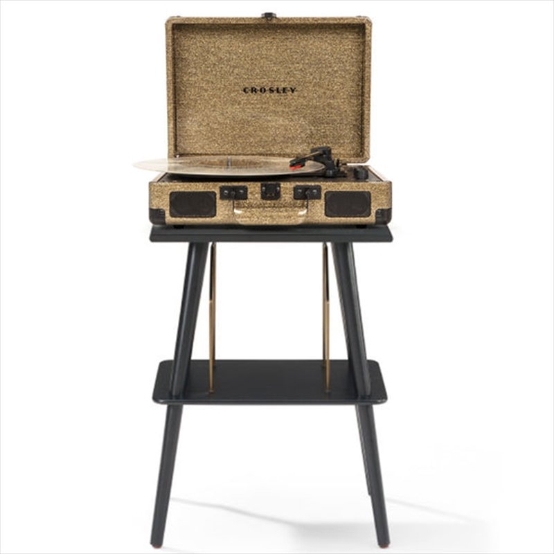 Crosley Cruiser Bluetooth Portable Turntable + Entertainment Stand Bundle - Gold/Product Detail/Turntables