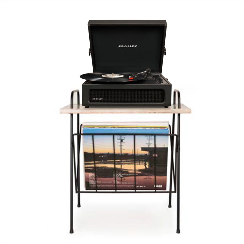 Crosley Voyager Bluetooth Portable Turntable + Crosley Wiltshire Stand Bundle - Black/Product Detail/Turntables