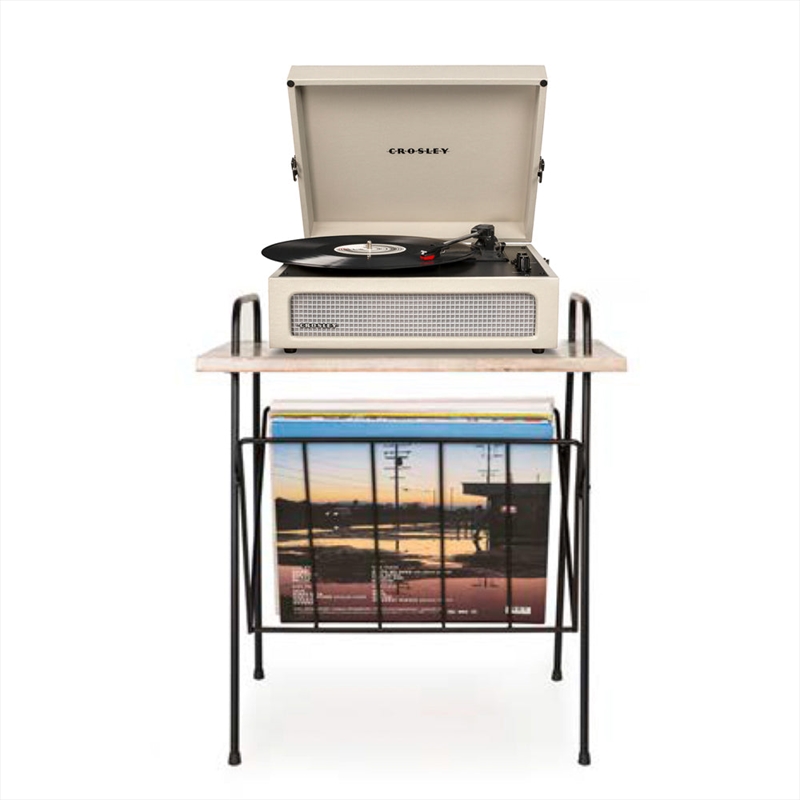 Crosley Voyager Bluetooth Portable Turntable + Crosley Wiltshire Stand Bundle - Dune/Product Detail/Turntables