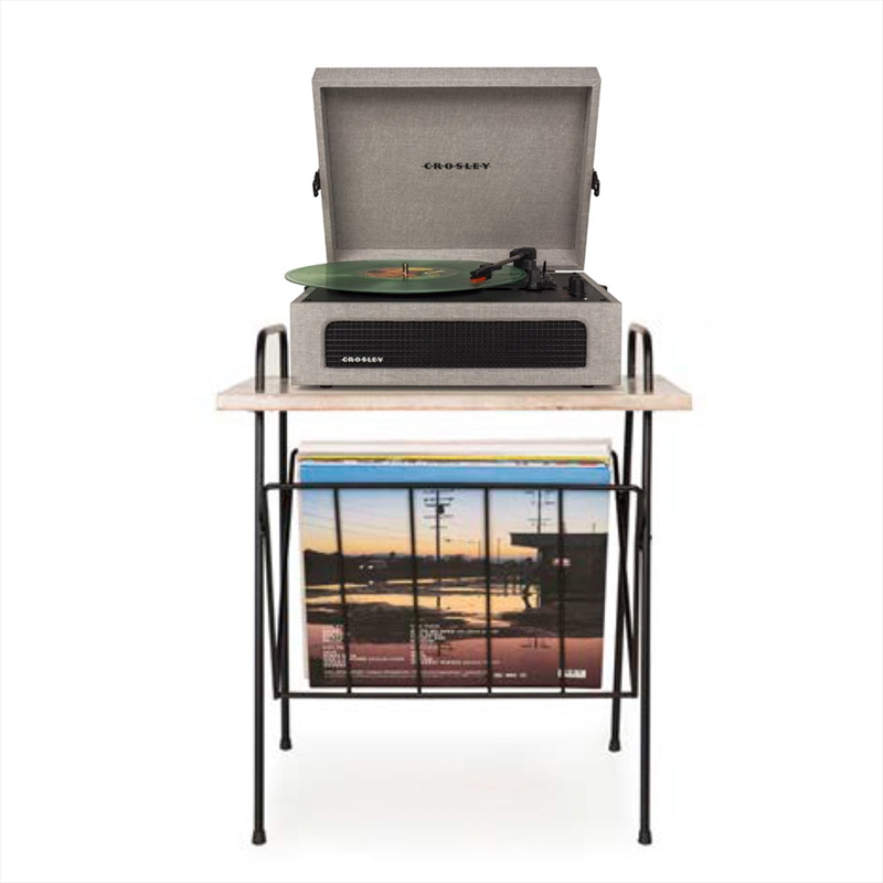 Crosley Voyager Bluetooth Portable Turntable + Crosley Wiltshire Stand Bundle - Grey/Product Detail/Turntables