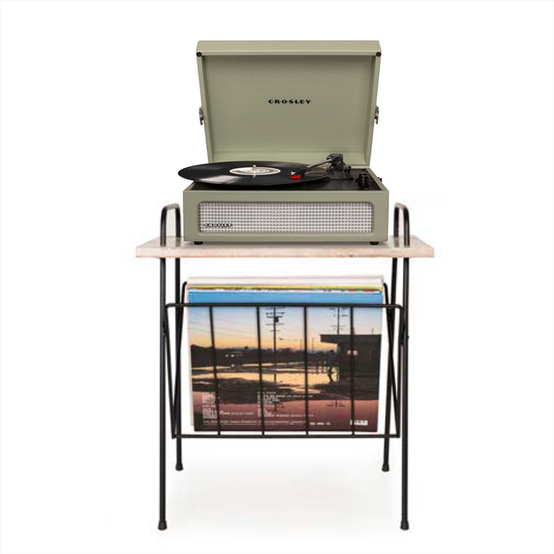 Crosley Voyager Bluetooth Portable Turntable + Crosley Wiltshire Stand Bundle - Sage/Product Detail/Turntables