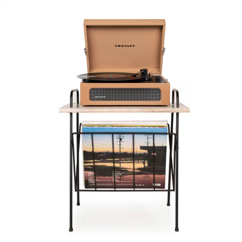 Crosley Voyager Bluetooth Portable Turntable + Crosley Wiltshire Stand Bundle - Tan/Product Detail/Turntables