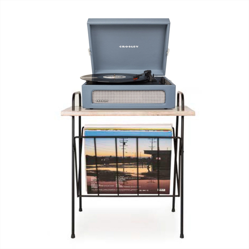 Crosley Voyager Bluetooth Portable Turntable + Crosley Wiltshire Stand Bundle - Washed Blue/Product Detail/Turntables