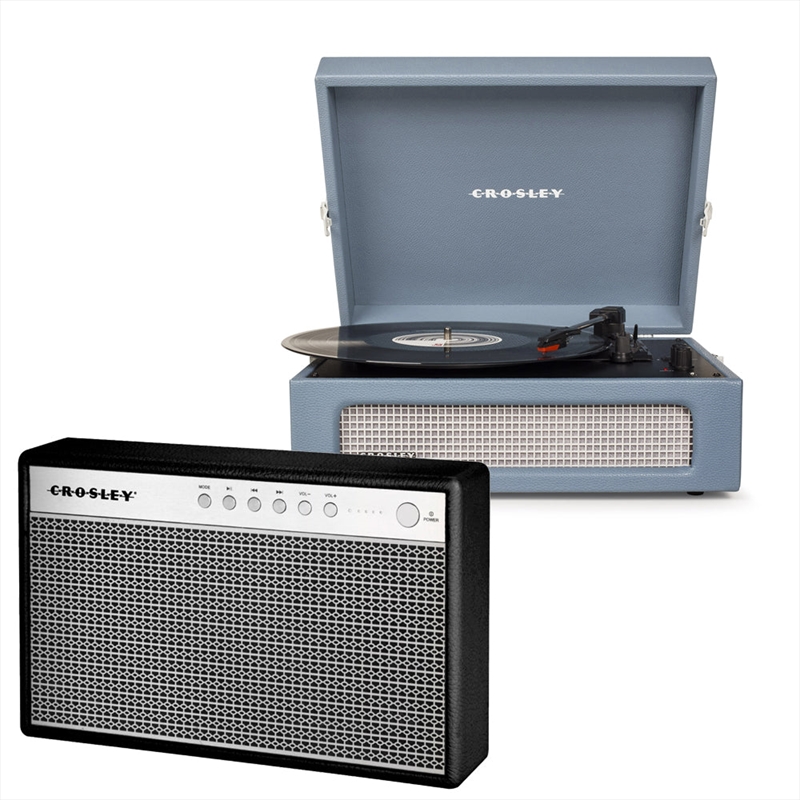 Crosley Voyager Bluetooth Portable Turntable - Washed Blue + Bundled Crosley Portable Bluetooth Spea/Product Detail/Turntables
