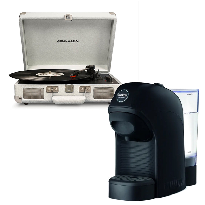 Crosley Cruiser Bluetooth Portable Turntable - White Sands + Lavazza Tiny Coffee Machine - Black/Product Detail/Turntables