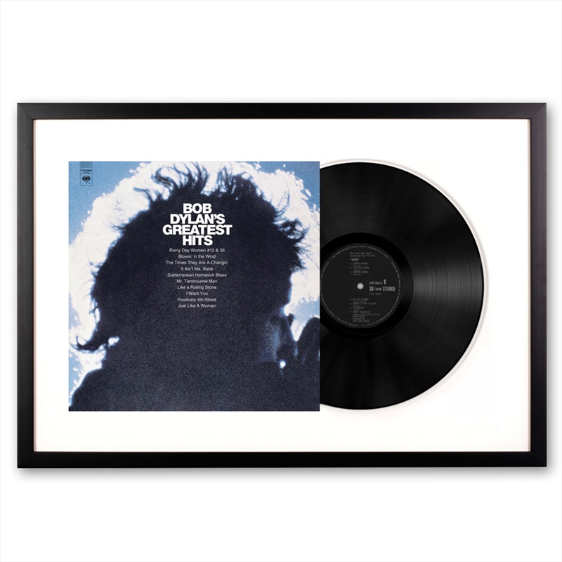 Framed Bob Dylan Greatest Hits Vinyl Album Art/Product Detail/Decor