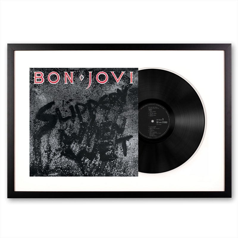 Framed Bon Jovi Slippery When Wet Vinyl Album Art | Homewares