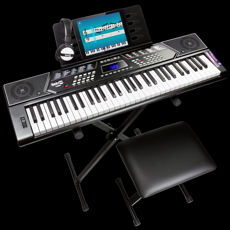 RockJam 61 Key Keyboard Piano With Pitch Bend Kit, Keyboard Stand, Piano Bench, Headphones, Simply P/Product Detail/Piano & Keyboards