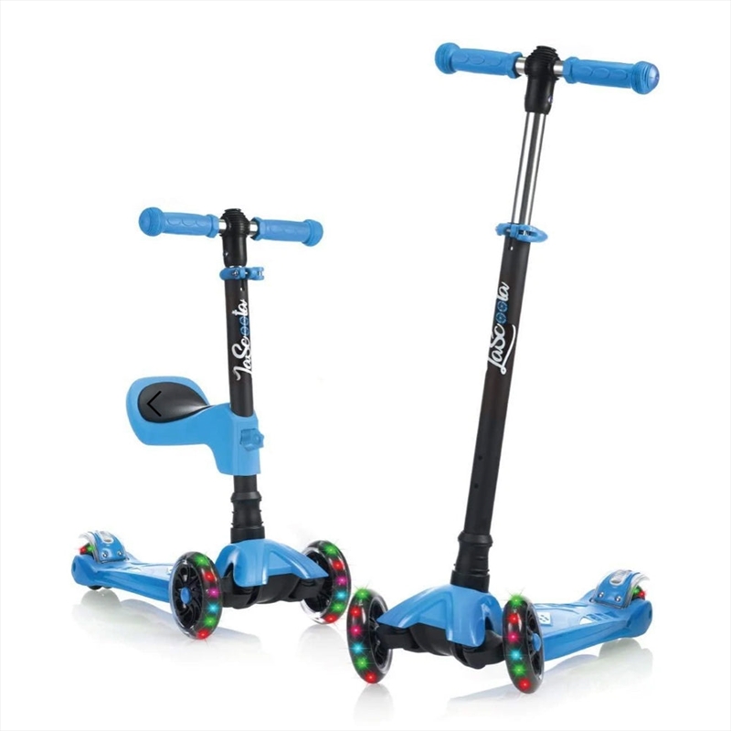 LaScoota Deluxe 2 in 1 Kick Kids Scooter - Blue - 2 Pack | Toy