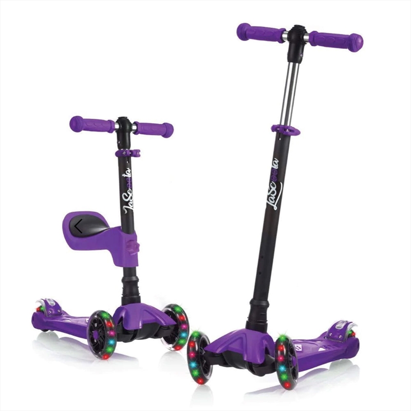 LaScoota Deluxe 2 in 1 Kick Kids Scooter - Purple - 2 Pack | Toy