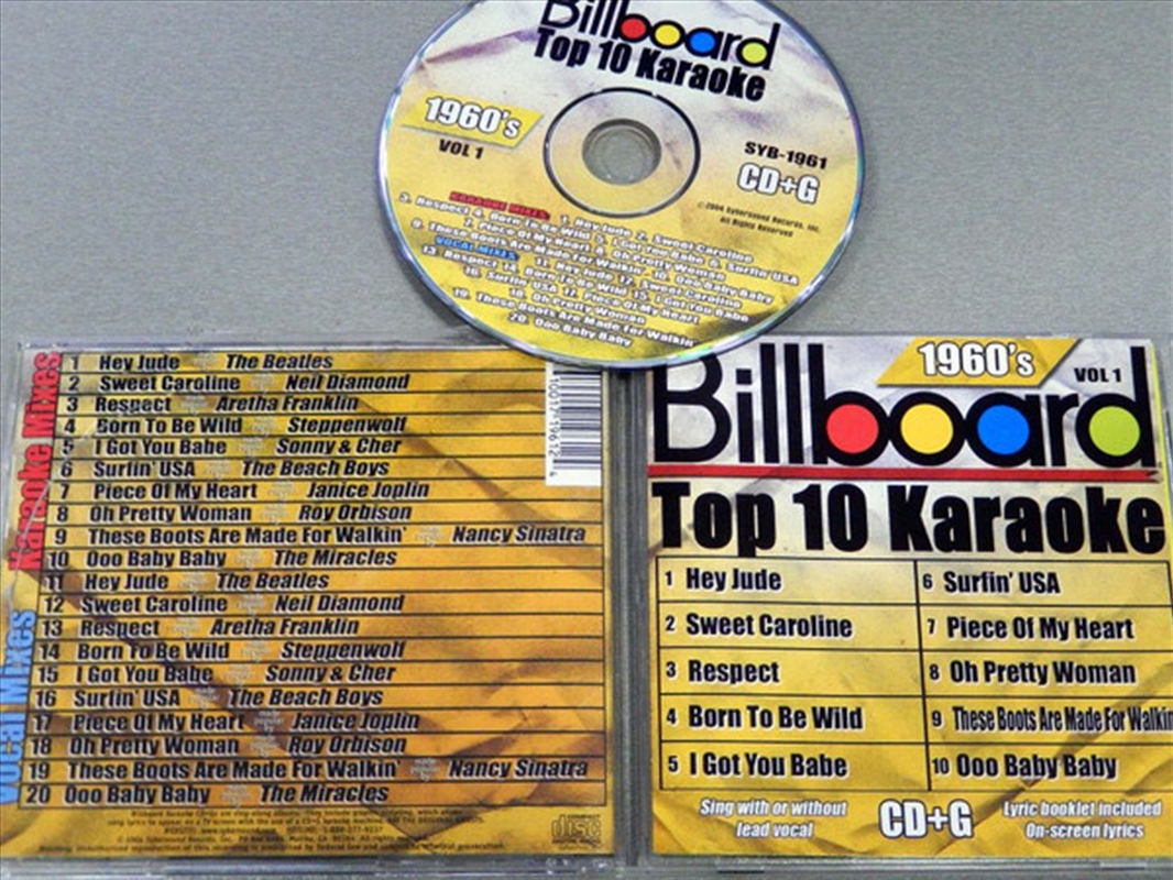 Billboard Top 10 Karaoke: 60s/Product Detail/Rock/Pop