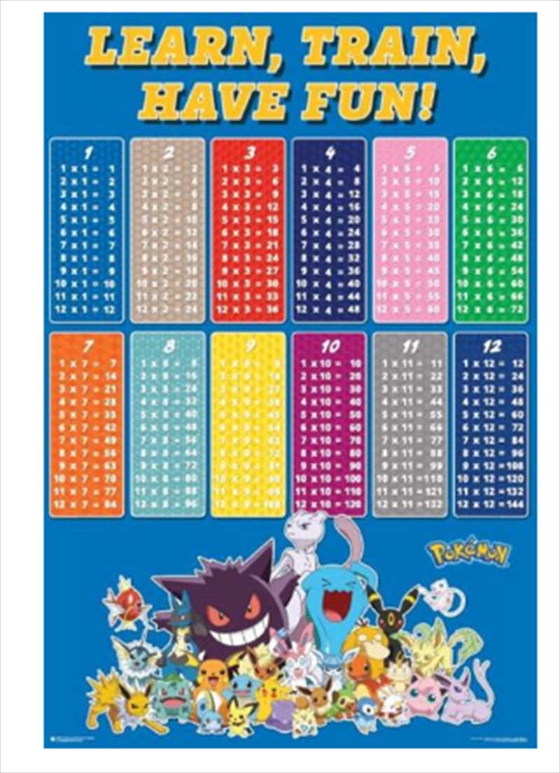 Pokemon Times Tables/Product Detail/Posters & Prints