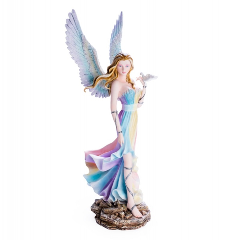 Large Rainbow Angel With Dove/Product Detail/Figurines