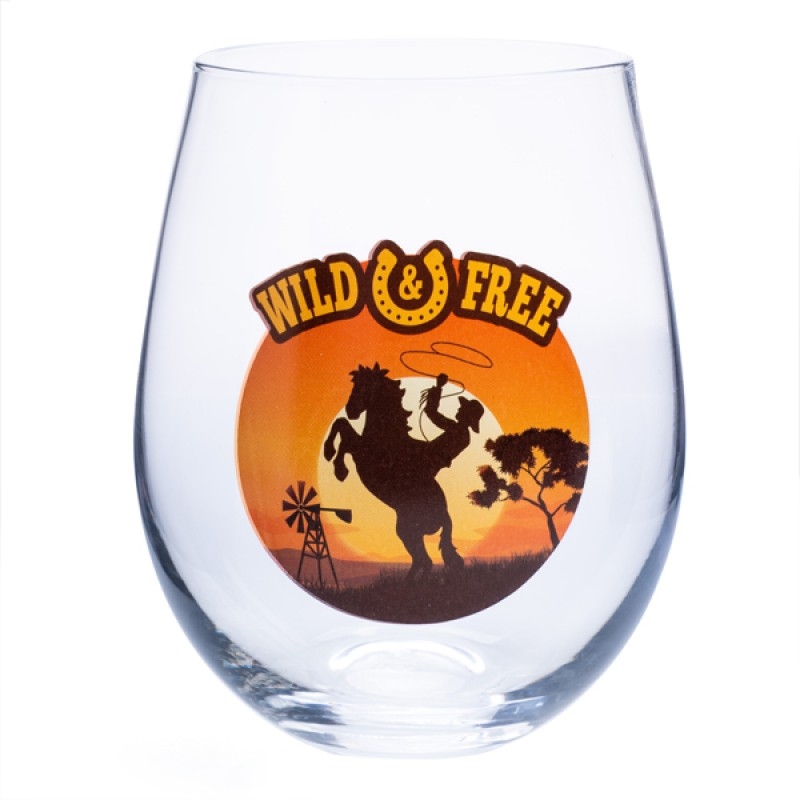 Wild And Free Stemless Wine Glass/Product Detail/Glasses, Tumblers & Cups