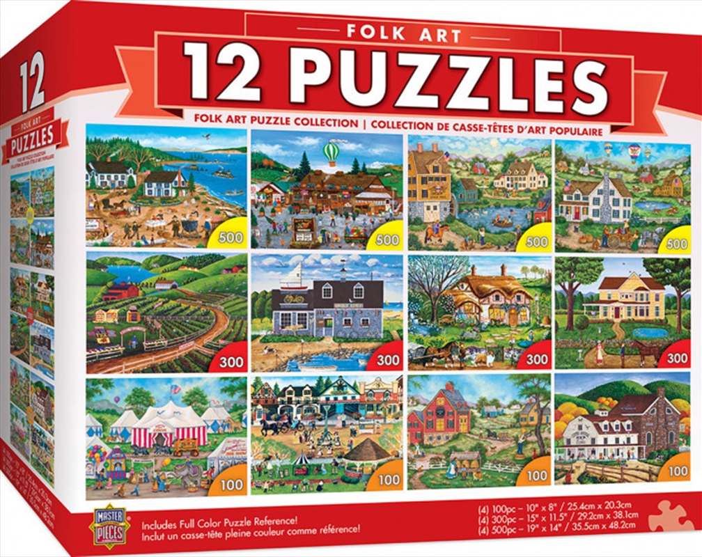Masterpieces Puzzle 12 Pack Folk Art Bundle Puzzles/Product Detail/Art and Icons