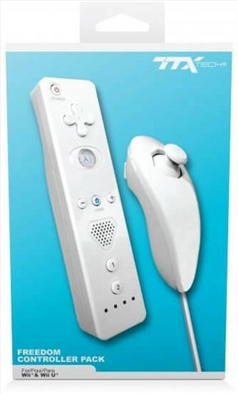 Wii/WiiU TTX Tech Wireless Nunchuk & Freedom Remote with Action Plus Bundle - White/Product Detail/Consoles & Accessories