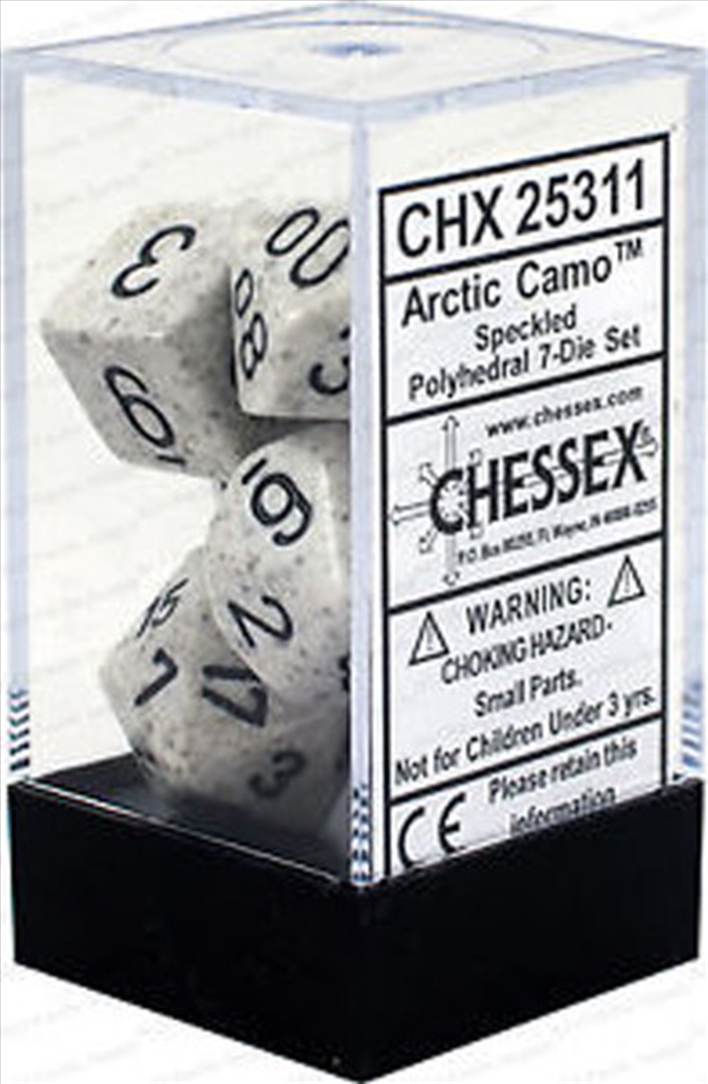 D7-Die Set Dice Speckled Polyhedral Arctic Camo (7 Dice in Display)/Product Detail/Games Accessories