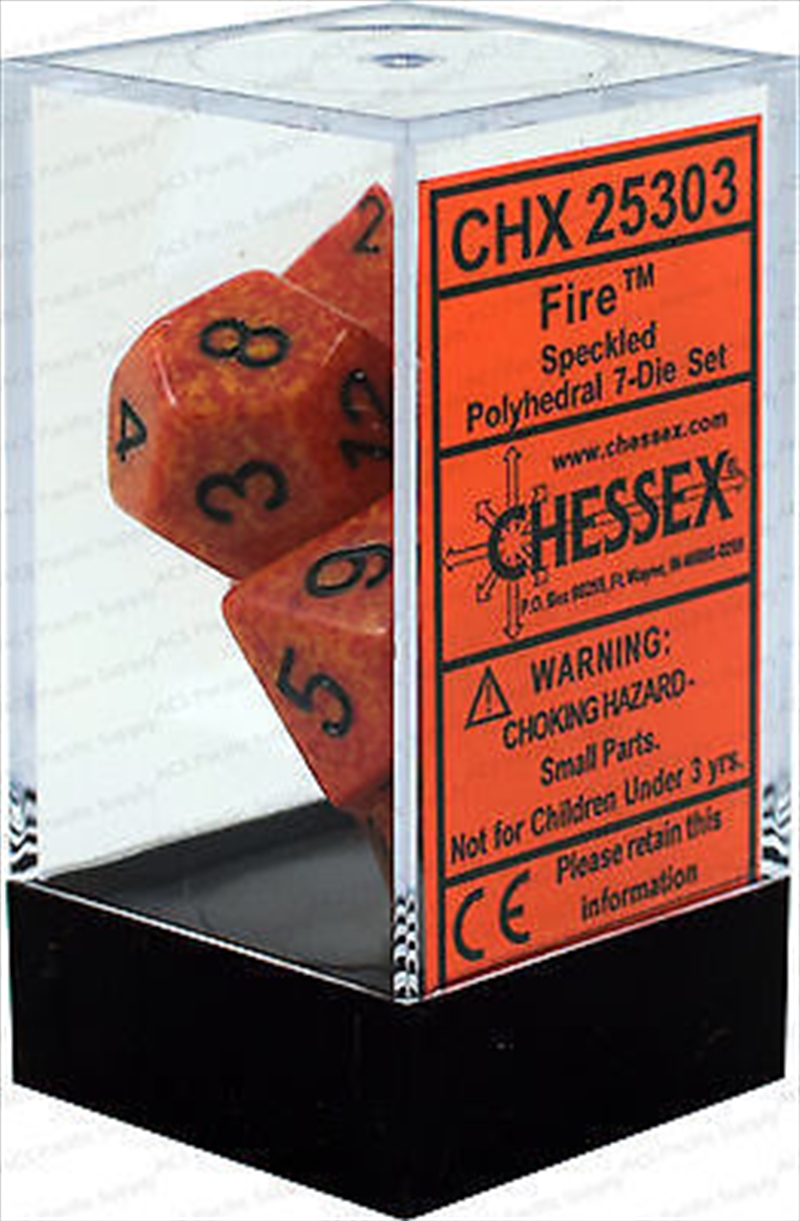 Chessex Polyhedral 7-Die Set Speckled Fire/Product Detail/Games Accessories