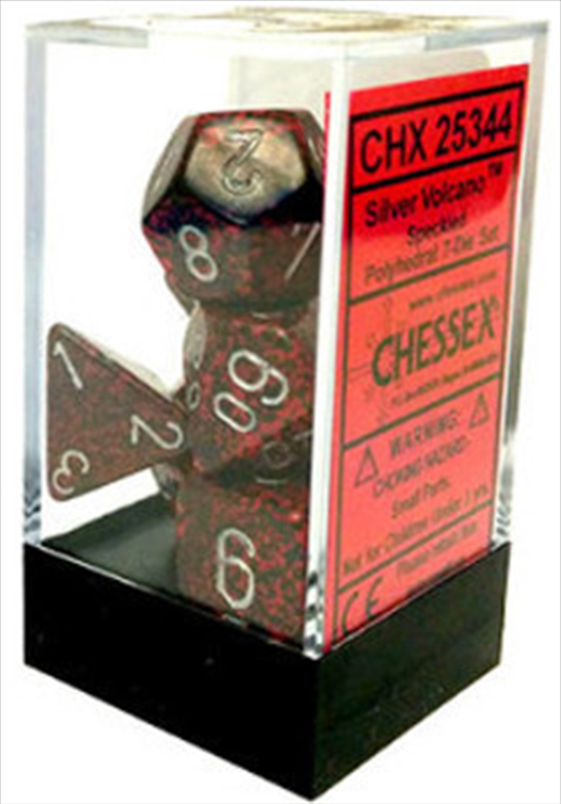 Chessex Polyhedral 7-Die Set Speckled Silver Volcano/Product Detail/Games Accessories