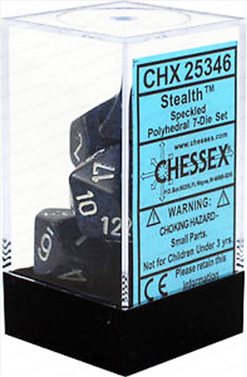 D7-Die Set Dice Speckled Polyhedral Stealth (7 Dice in Display)/Product Detail/Games Accessories