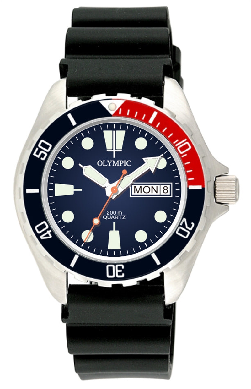 Classic Dive Watch - 200m - Blue/Red/Product Detail/Watches