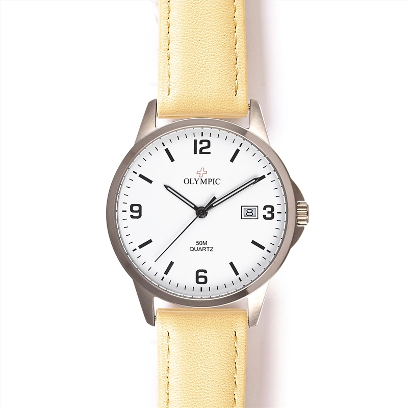 OlympicTitanium - White Dial With Apricot Leather/Product Detail/Watches