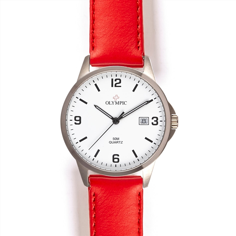 Olympic Titanium - White Dial With Red Leather/Product Detail/Watches