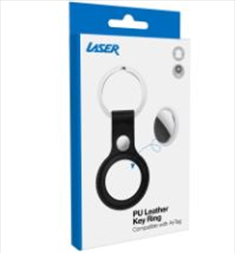 Laser Pu Leather Keyring - Black Compatible With Airtag/Product Detail/Keyrings