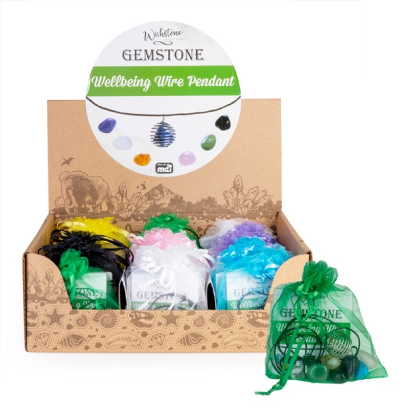 Gemstone Wellbeing Wire Pendant (SENT AT RANDOM)/Product Detail/Gems