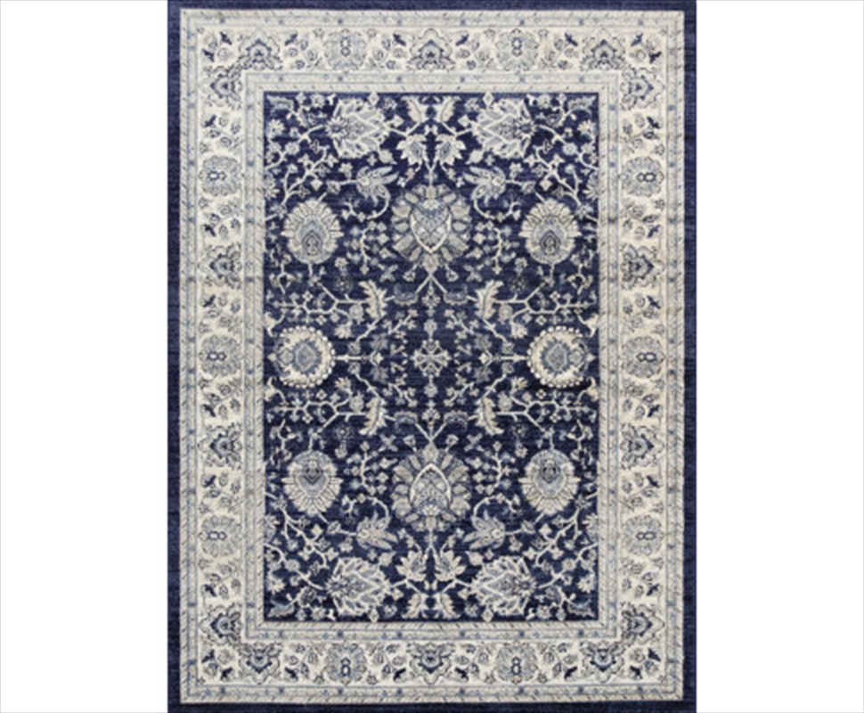 Buy Navy Blue Traditional Rug 80x300cm Online Sanity