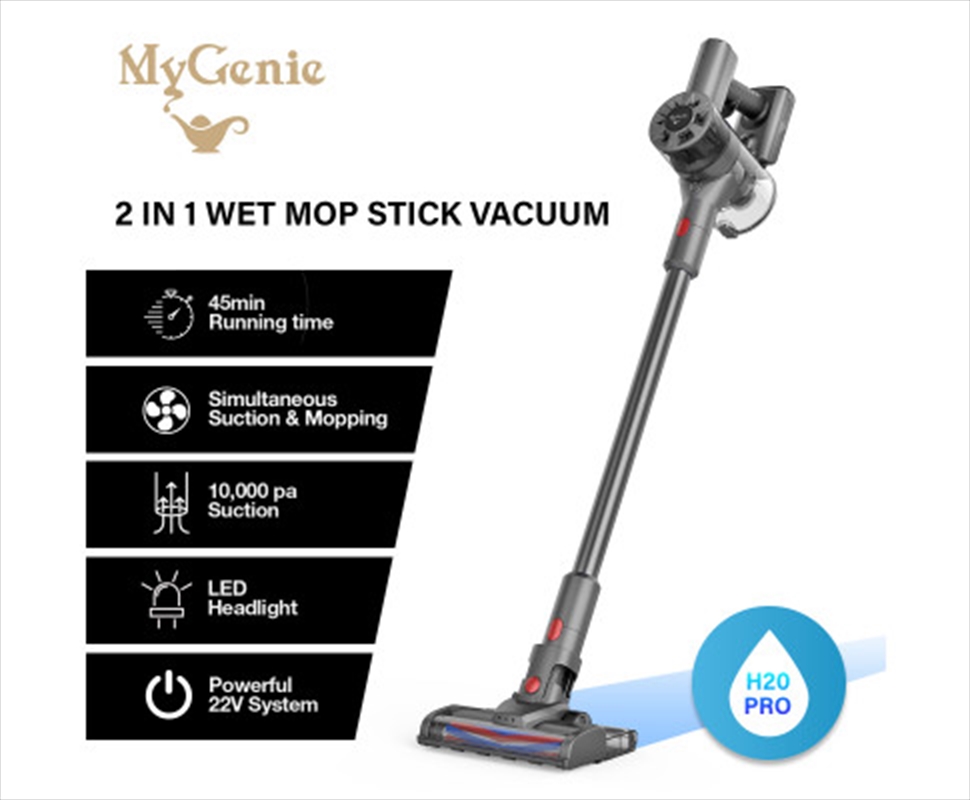 Buy H20 PRO Wet Mop 2IN1 Cordless Stick Vacuum Cleaner Handheld Recharge Grey Online Sanity