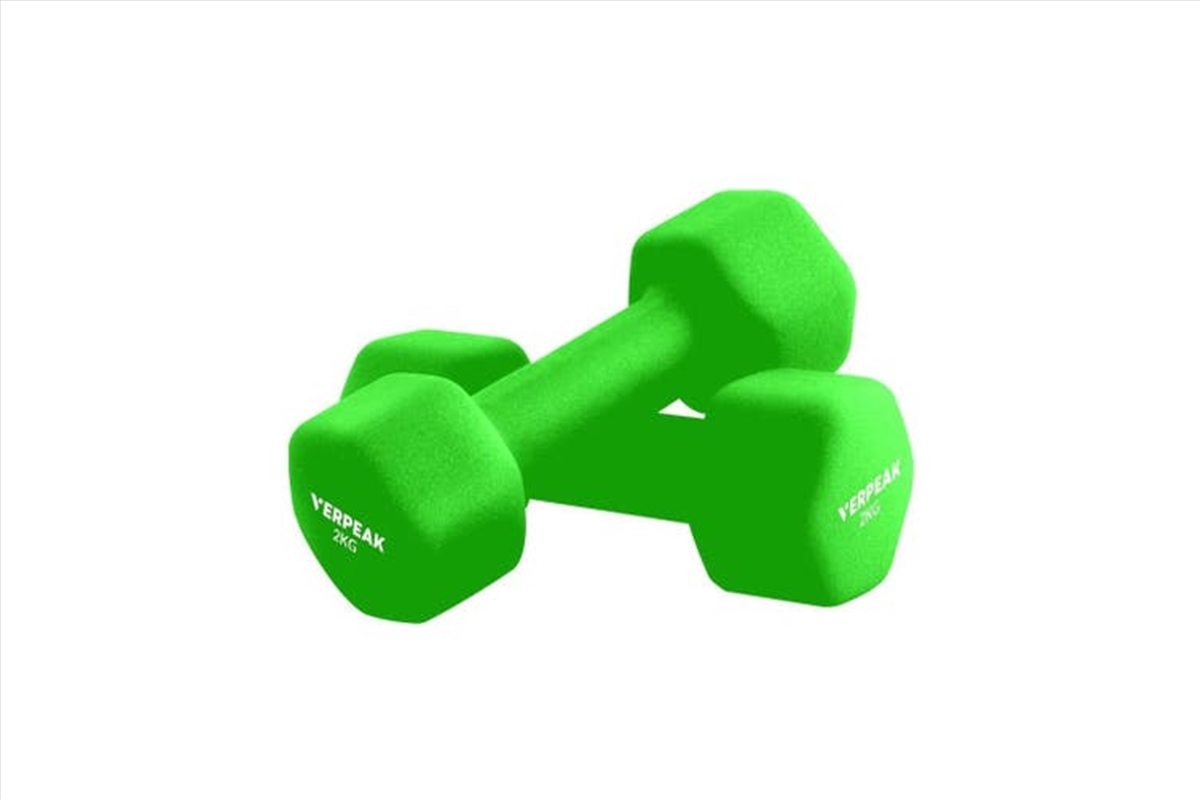 Neoprene Dumbbell Set 2kg X2 - Green/Product Detail/Gym Accessories