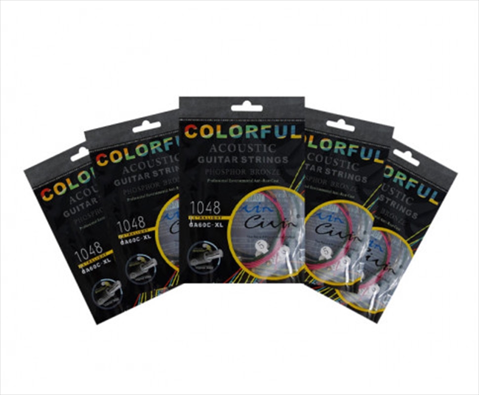 Buy 10 Pack Coloured Acoustic Guitar Strings Online Sanity