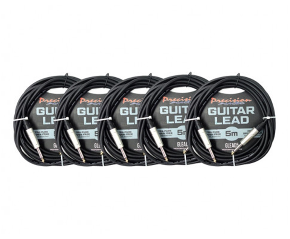 5 Pack 1/4" To 1/4" 6.35mm Studio Stage Guitar Lead 5m/Product Detail/Musical Instrument Accessories