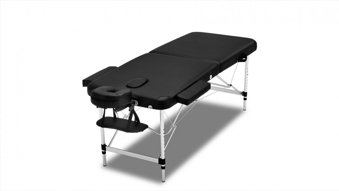 2-Fold Aluminium Massage Table - Black -70cm/Product Detail/Therapeutic