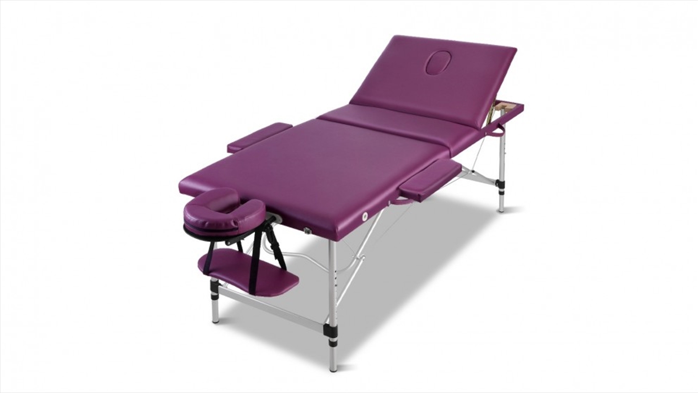 Portable Aluminium 3 Fold Massage Table - Violet - 75cm/Product Detail/Therapeutic