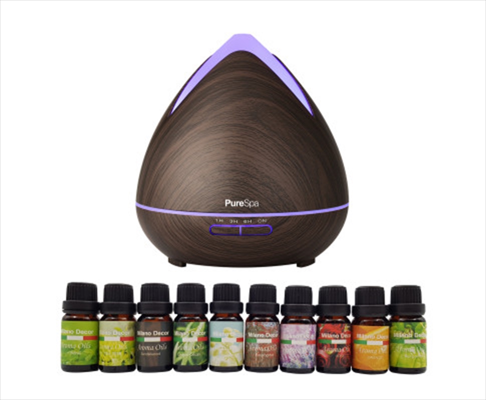 Diffuser Set With 10 Pack Diffuser Oils Humidifier Aromatherapy - Dark Wood/Product Detail/Burners and Incense