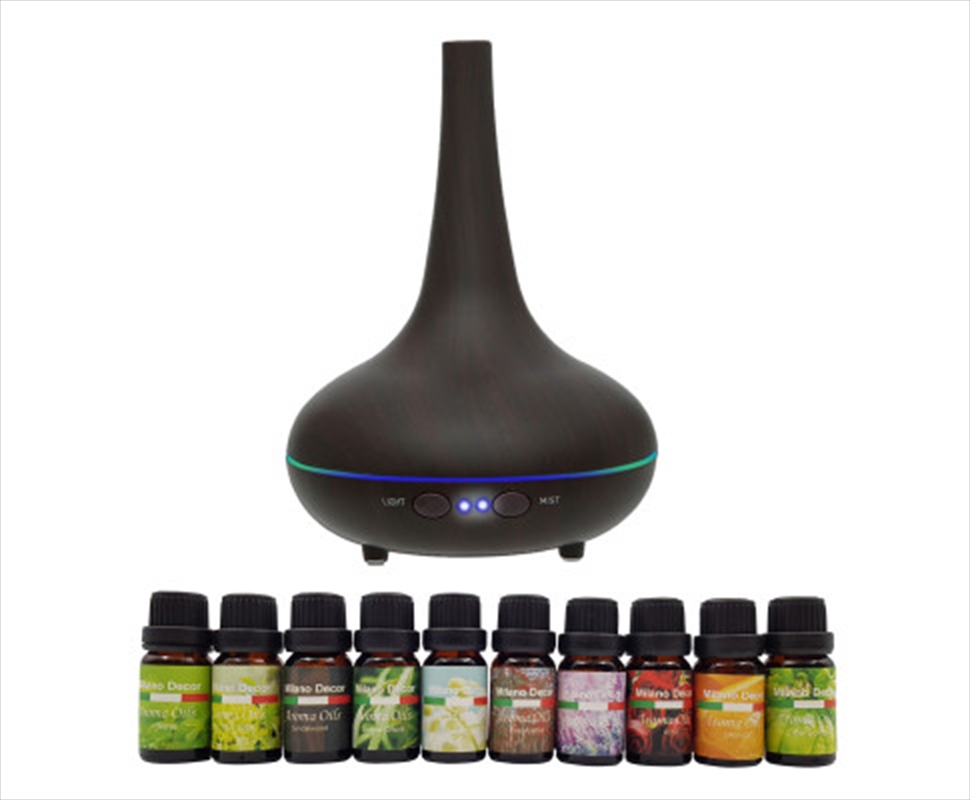 Aroma Diffuser Set With 10 Pack Diffuser Oils Humidifier Aromatherapy - Dark Wood/Product Detail/Burners and Incense
