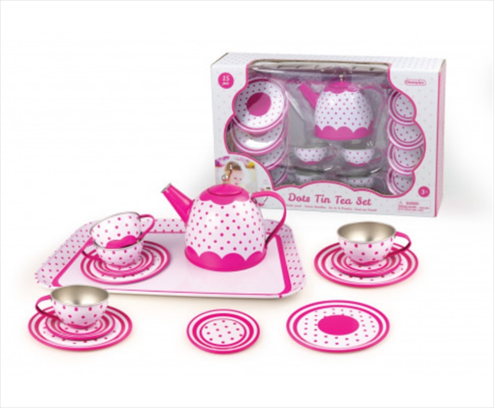 Pink Polka Dot Tin Tea Set - 15 Piece/Product Detail/Toys