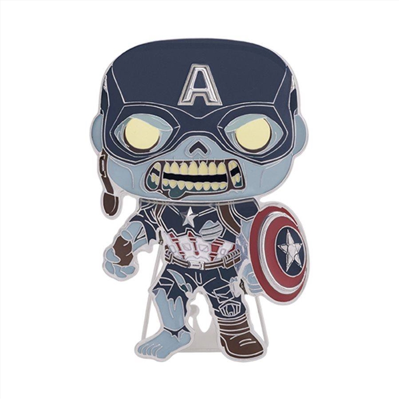 What If - Zombie Captain America 4" Pop! Enamel Pin/Product Detail/Buttons & Pins